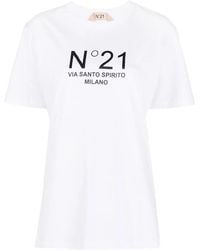 N°21 - Logo-Print T-Shirt - Lyst