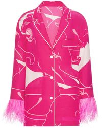 Valentino Garavani - Panther Crepe-De-Chine Blouse - Lyst