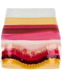 Fendi - Sequin-Embellished Striped Mini Skirt - Lyst