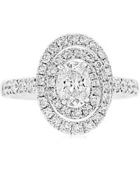 HYT Jewelry - Platinum Diamond Half-Pavé Ring - Lyst