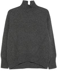 Whyci - High-Neck Ribbed-Trim Sweater - Lyst