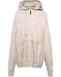 Maison Mihara Yasuhiro - Distressed Zip-Up Hoodie - Lyst