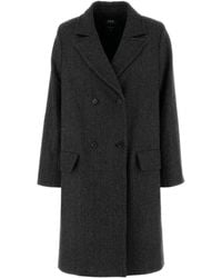 A.P.C. - Embroidered Wool Blend Coat - Lyst
