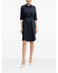 BOSS - Belted Shirt Midi Dress - Lyst