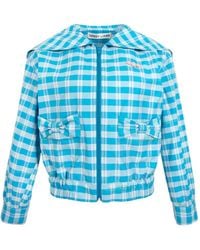 Sandy Liang - Farro Gingham Denim Jacket - Lyst