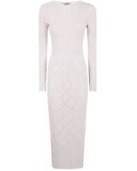 Twinset - Diamond-pattern Knit Dress - Lyst
