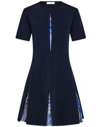 Ferragamo - Knit Dress With Rooster Print Inserts - Lyst