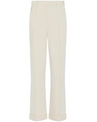 Maison Margiela - Cuffed Pleated Trousers - Lyst