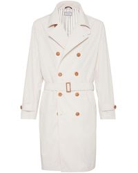Brunello Cucinelli - Notched-lapels Double-breasted Trench Coat - Lyst