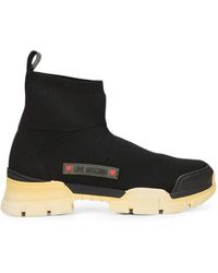 Moschino - Logo-Patch Sock-Design Sneakers - Lyst