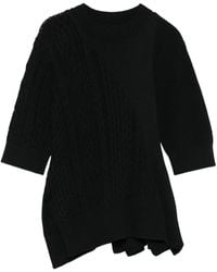 Sacai - Cable-Knit Flared Top - Lyst
