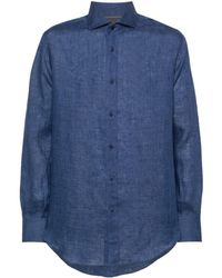 Brunello Cucinelli - Chambray Linen Shirt - Lyst