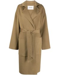 Nanushka - Abrigo midi con cinturón - Lyst