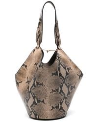 KHAITE - Borsa Tote Lotus Piccola Con Effetto Pelle Di Serpente - Lyst