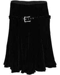 Ann Demeulemeester - Belted-Waist Midi Skirt - Lyst