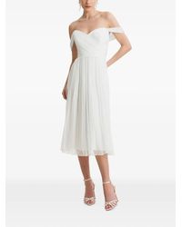 Framboise - Canneline Off-Shoulder Pleated Midi Dress - Lyst