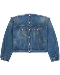 MM6 by Maison Martin Margiela - Jeansjacke Ohne Kragen - Lyst
