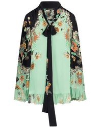 Roberto Cavalli - Robe Courte Volantée À Fleurs - Lyst