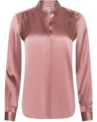 L'Agence - Blusa Bianca A Maniche Lunghe - Lyst