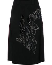 Prada - Crystal-Embellished Midi Skirt - Lyst