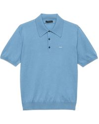 Prada - Superfine Wool Polo Shirt - Lyst