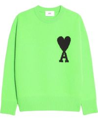 Ami Paris - Pull En Laine À Logo Ami De Coeur - Lyst