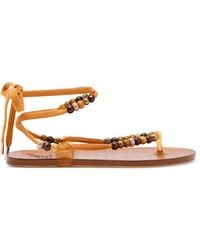 Ancient Greek Sandals - Esther Bead-Embellished Lace-Up Sandals - Lyst