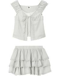 B+ AB - Ensemble Blouse-Minijupe À Volants Superposés - Lyst
