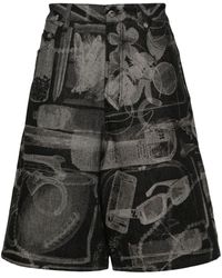 Off-White c/o Virgil Abloh - Denim Bermuda Shorts With X-ray Pattern - Lyst