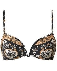 Twinset - Padded Triangle Print Bikini Top - Lyst