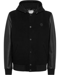 Philipp Plein - Logo-Appliqué Panelled Hooded Jacket - Lyst
