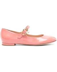 Gianvito Rossi - Mary Ribbon Ballerina Shoes - Lyst