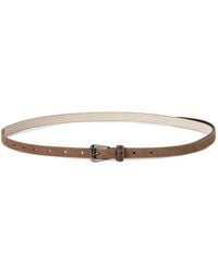 Brunello Cucinelli - Sparkling Textured Leather Belt With Shiny Loop - Lyst