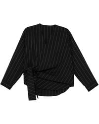 JNBY - Pinstripe-Pattern Tie-Front Blouse - Lyst