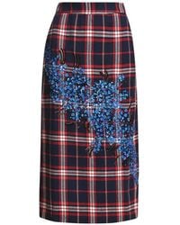 Essentiel Antwerp - Kathee Sequin-Embellished Checked Midi Skirt - Lyst