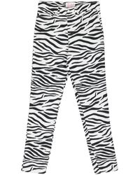 Mc2 Saint Barth - Schmale Belleville Jeans mit Zebra-Print - Lyst