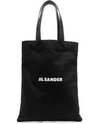 Jil Sander - Großer Shopper mit Logo-Print - Lyst