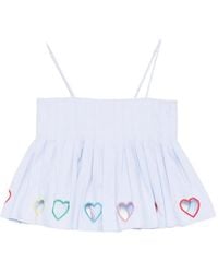 Mira Mikati - Heart-Cutout Pleated Top - Lyst