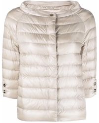 Herno - Three-Quarter-Length Sleeve Puffer Jacket - Lyst