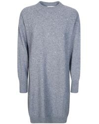Antonelli - Sequin-Embellished Knitted Mini Dress - Lyst