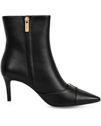 Twinset - Leather Ankle Boots With Logo - Lyst