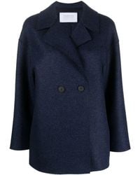 Harris Wharf London - Manteau en laine vierge à boutonnière croisée - Lyst