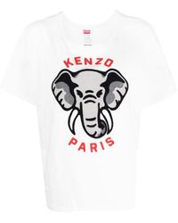 KENZO - Printed Cotton T-shirt - Lyst