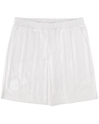 BOSS GREEN HUGO BOSS - Logo-Patch Pleated Shorts - Lyst