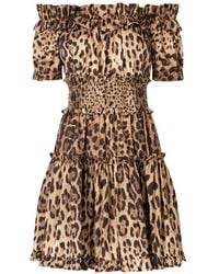 Dolce & Gabbana - Mini-Jurk Met Luipaardprint - Lyst