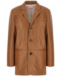 Iceberg - Button Leather Jacket - Lyst