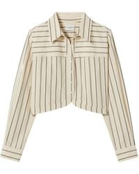 Claudie Pierlot - Striped-Pattern Cropped Shirt - Lyst