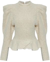Isabel Marant - Giamili Ruffled-Hem Puff-Sleeve Top - Lyst