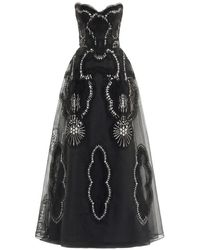 Gemy Maalouf - Embroidered Strapless Dress - Lyst