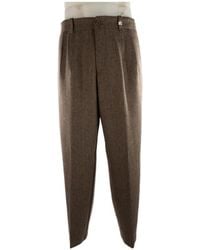 Myths - Herringbone-Pattern Pleated Trousers - Lyst
